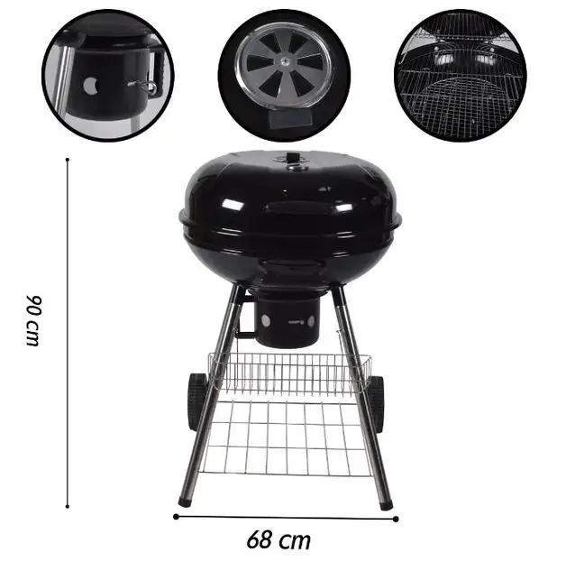 Grill węglowy ogrodowy okrągły